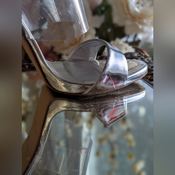 Giuseppe Zanotti 36.5 clear silver sandals slides heels pin stiletto - Picture 12 of 12